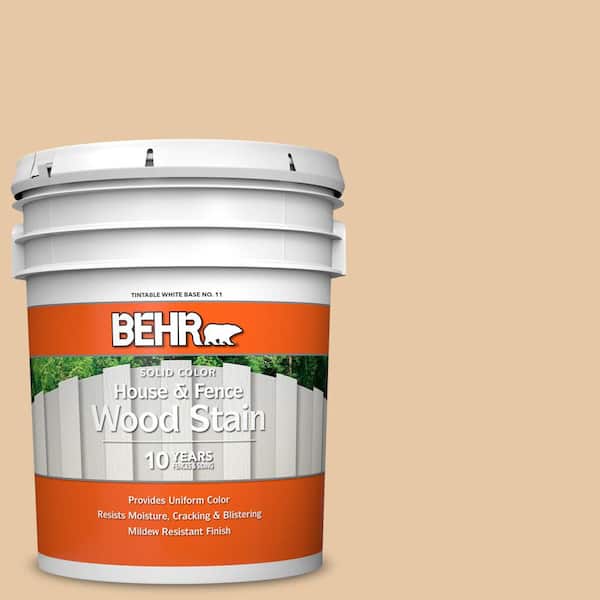 BEHR 5 gal. #SC-133 Yellow Cream Solid Color House and Fence Exterior Wood Stain