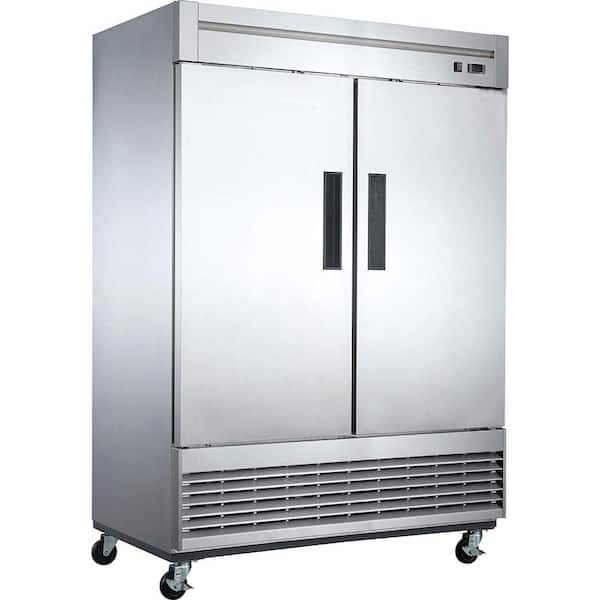 Cooler Depot 55in 47cu.ft. Commercial Auto-Defrost Upright 2 Door Refrigerator in Stainless Steel