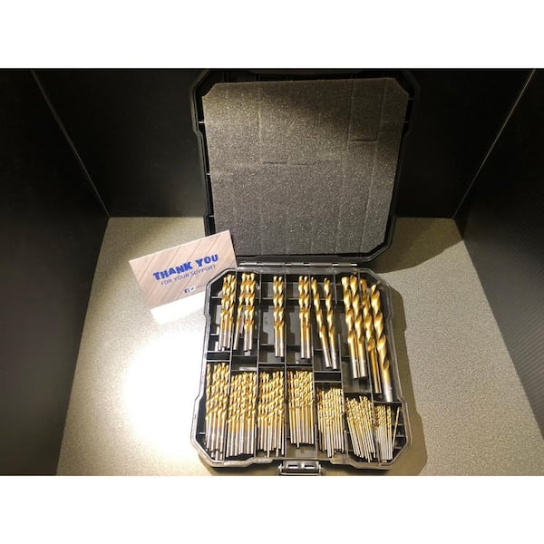Angel Sar 230-Pieces Titanium Twist Drill Bit Set, 135° Tip High