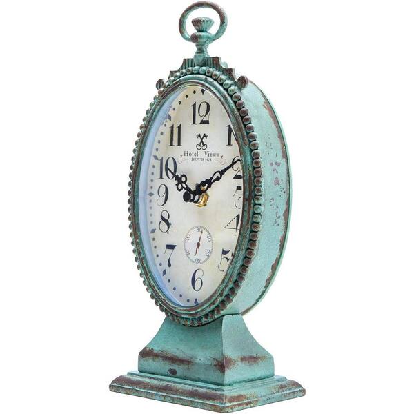 Afoxsos Vintage Table Clock - Battery Operated Rustic Distressed
