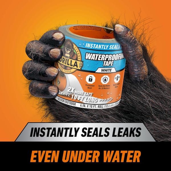 4 in. x 10 ft. White Waterproof Patch and Seal Tape (2-Pack)