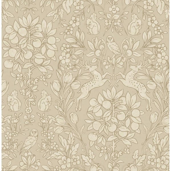Brewster Home Fashions Richmond Taupe Floral Non Woven Wallpaper
