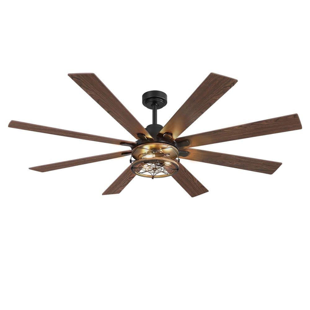 HINNIXY 65 in. Black Farmhouse Indoor/Outdoor Ceiling Fan with