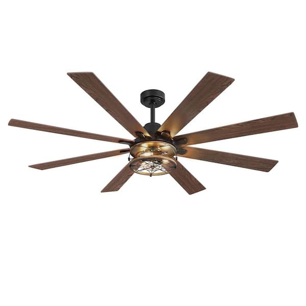 HINNIXY 65 in. Black Farmhouse Indoor/Outdoor Ceiling Fan with