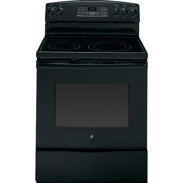GE 5.3 cu. ft. Electric Range with Self-Cleaning Oven in Black