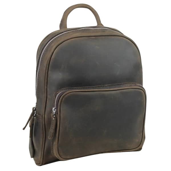 Reiss Drew Leather Backpack, Dark Brown at John Lewis & Partners