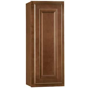 Hampton 12 in. W x 12 in. D x 30 in. H Assembled Wall Kitchen Cabinet in Cognac