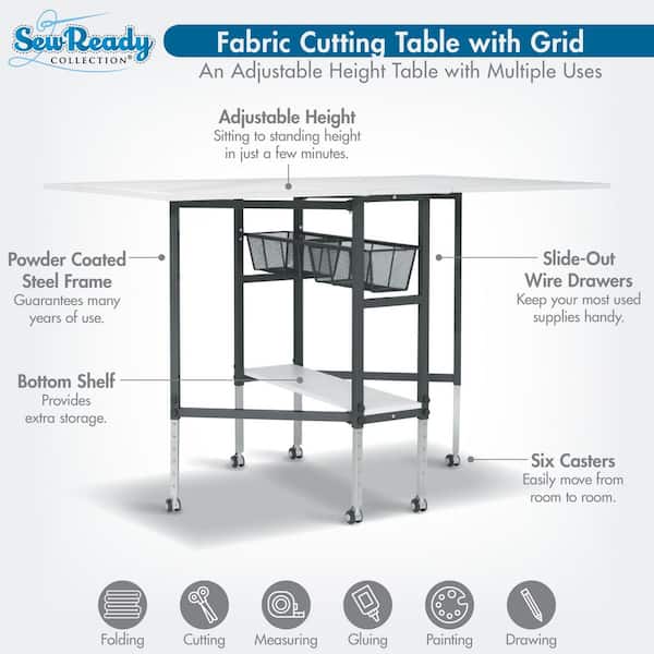 Sew Ready 58.75 in. W x 36.5 in. D MDF Folding Fabric Cutting