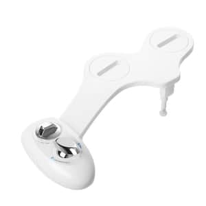 Non- Electric Toilet Seat Bidet Attachment with Adjustable Water Pressure Nozzle in White