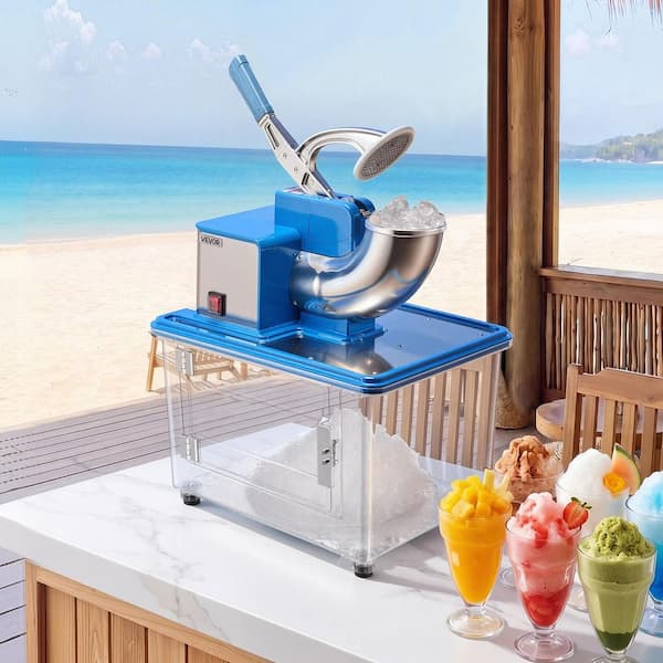 1150 oz. Commercial Ice Crusher 661 lbs./H 350W Blue Snow Cone Machine Stainless Steel Shaved Ice Machine w/ 11 Gal. Box