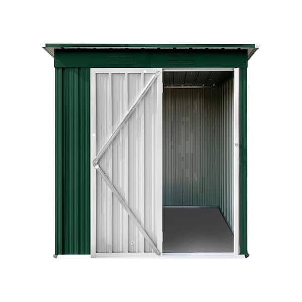 Huluwat 5 ft. W x 4 ft. D Metal Outdoor Green Storage Shed with Single Door (20 sq. ft.)