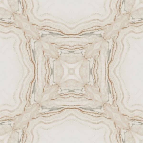 York Wallcoverings Cream and Charcoal Metallic Stone Kaleidoscope Vinyl Paper Unpasted Wallpaper (21 in. x 33 ft.)