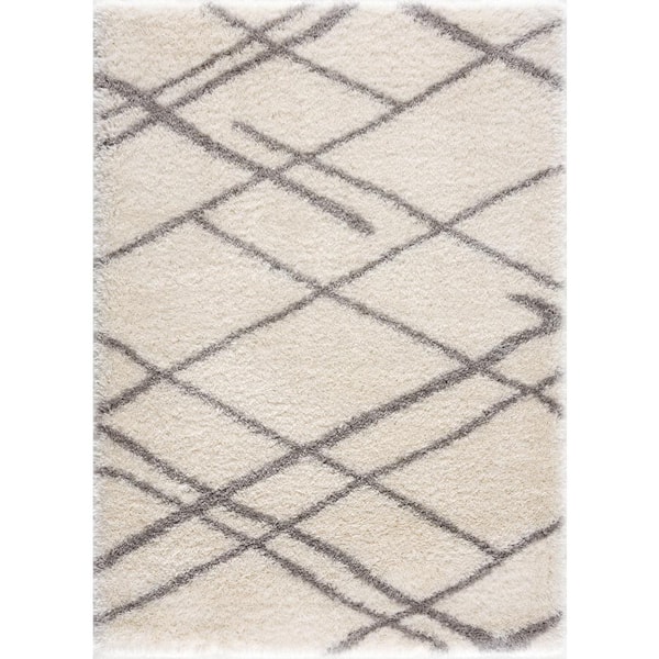 L'Baiet Allison Grey Shag 5 ft. x 7 ft. Area Rug
