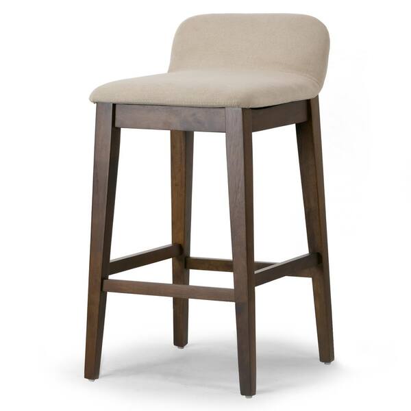 Glamour Home Atia Dark Brown Rubberwood Bar Heigh Barstool