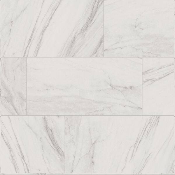 Daltile Starmount White Quartz 15 in. x 30 in. Glazed Porcelain Stone ...