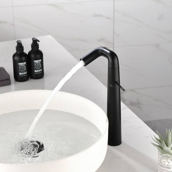 Black Matt Bathroom One Hole Sink Faucet Swivel Spout Mixing Faucet Brass Tap 
