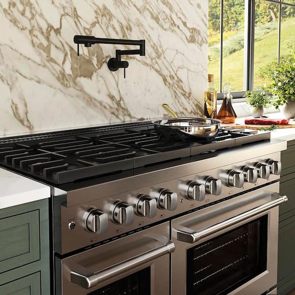 48 in. 6.7 cu. ft. Paramount Gas Range with 8-Burner DuoPro Cooktop and Dual Ovens in Stainless Steel