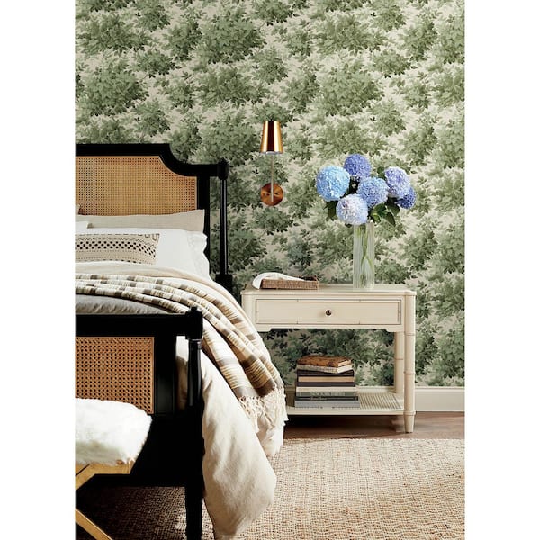 Greenwood Moss Green Deciduous Wallpaper Sample