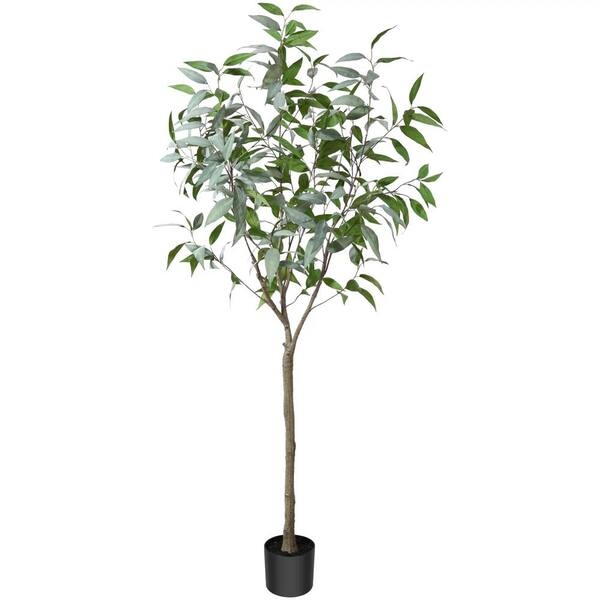 Cubilan 6 FT Green Artificial Eucalyptus Tree in Pot M2355588034 The