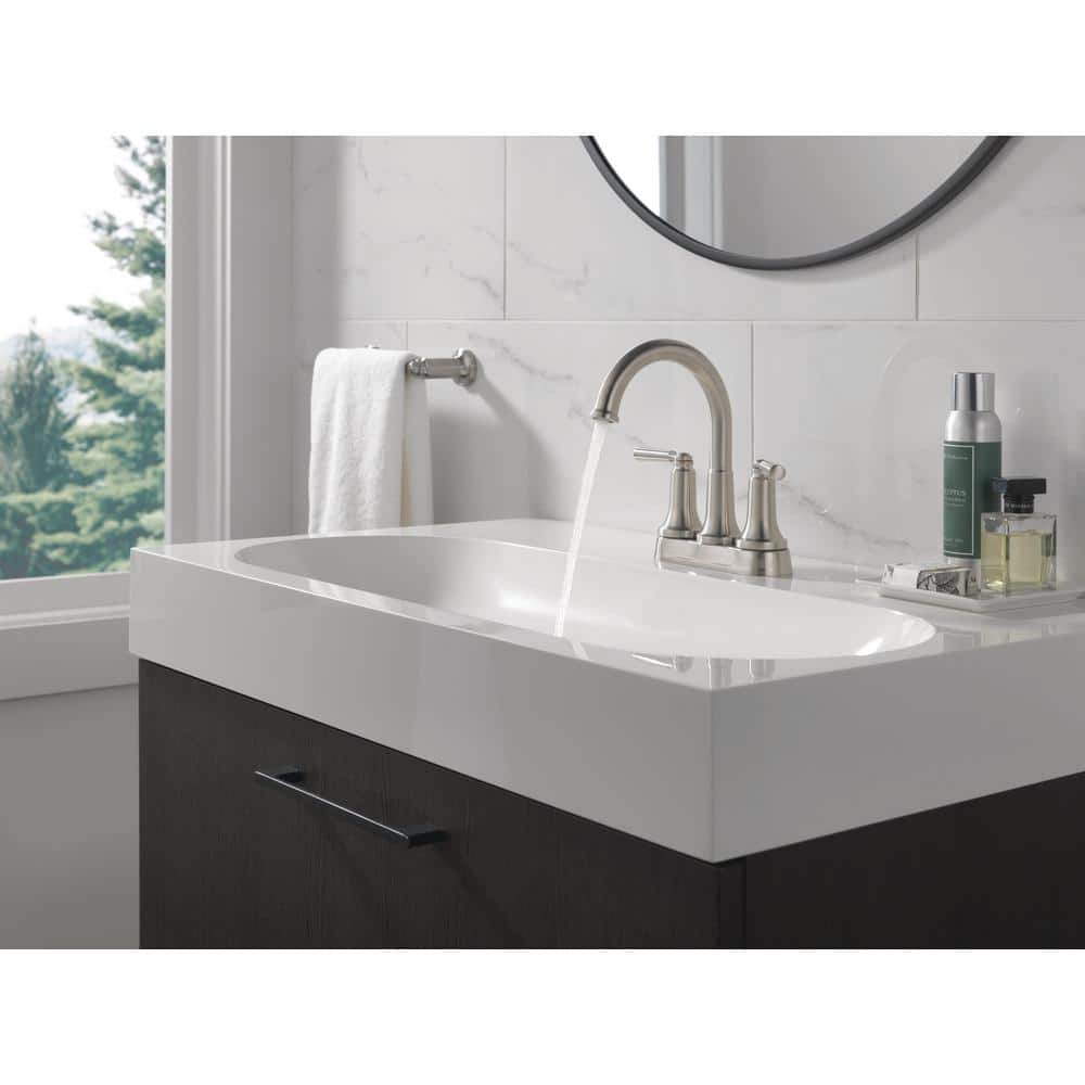 Saylor Geometric Stainless Steel Centerset Bathroom Faucet
