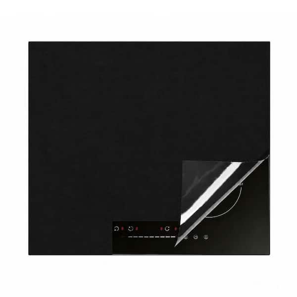 Pure Black Silicone Induction Cooktop Protector Mat with Heat Resistance and Non-Slip Surface 21.2 x 35.4 in