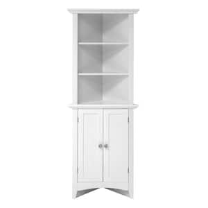 Classic White Painted Corner Storage Cabinet