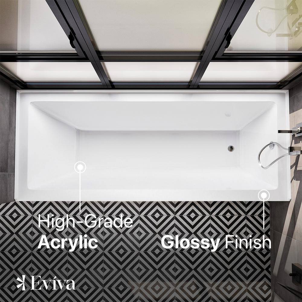 Nova 60'' White Acrylic Alcove Soaking Bathtub