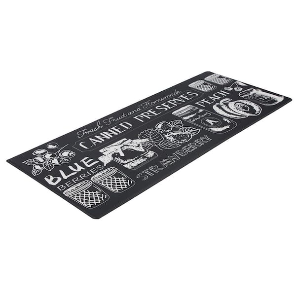 RayStar Black 20 in. x 31.5 in. PVC Kitchen Mat Anti-Fatigue Mat Non-Slip