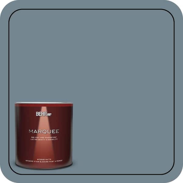 BEHR MARQUEE 1 qt. #N480-5 Adirondack Blue One-Coat Hide Matte Interior Paint & Primer
