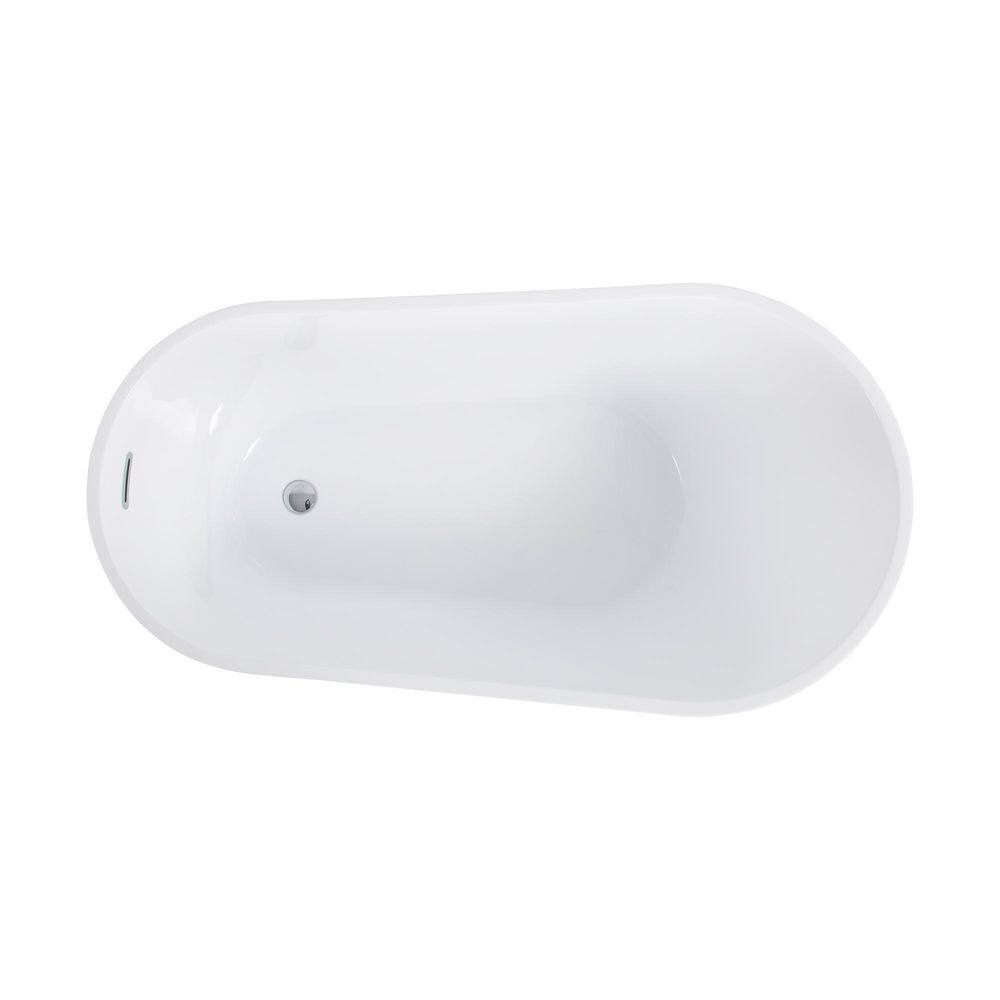 55'' White Acrylic Freestanding Single Slipper Bathtub