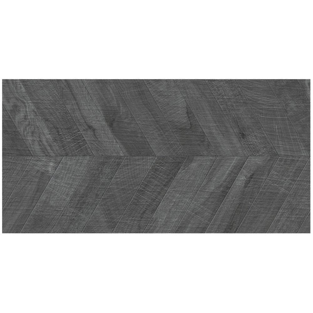 Montgomery Chevron Black 4 in. x 0.41 in. Matte Porcelain Floor and Wall Tile Sample price history on PriceWatchPro