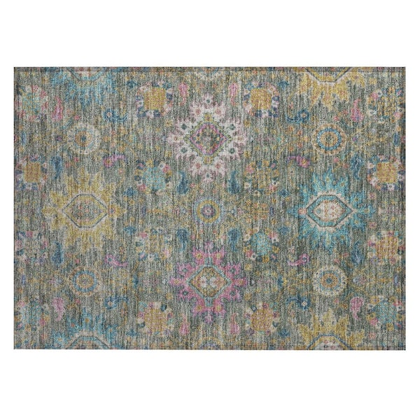 Addison Rugs Chantille Machine Washable Indoor/Outdoor Abstract ACN2151 Aloe 1 ft. 8 in. x 2 ft. 6 in. Accent Rug