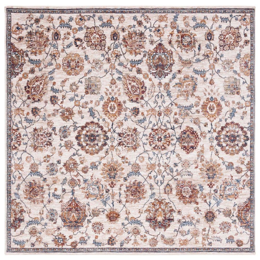 Heirloom 7 ft. x 7 ft. Ivory/Navy Floral Abstract Square Area Rug price history on PriceWatchPro