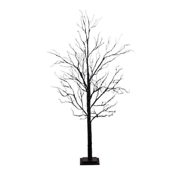 5ft. Pre-Lit Halloween Black Twig Artificial Tree with 240 Orange and Purple LED Lights
