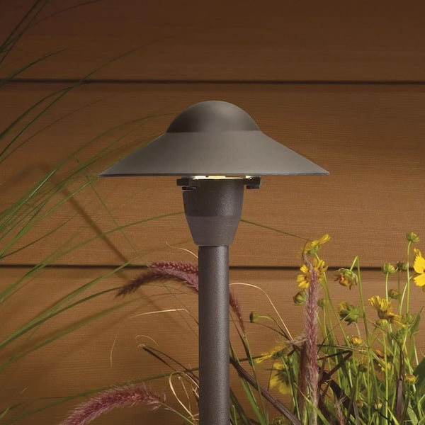 Low Voltage 6 in. Textured Architectural Bronze Hardwired Weather Resistant Dome Path Light with No Bulbs Included