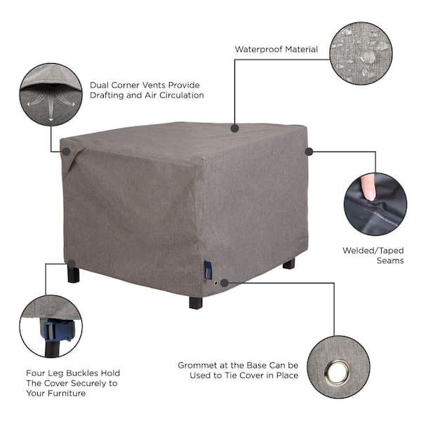 Garrison Waterproof 4-Burner Grill Cover, 65 in. L x 25 in. D x 44.5 in. H,  Medium, Heather Gray