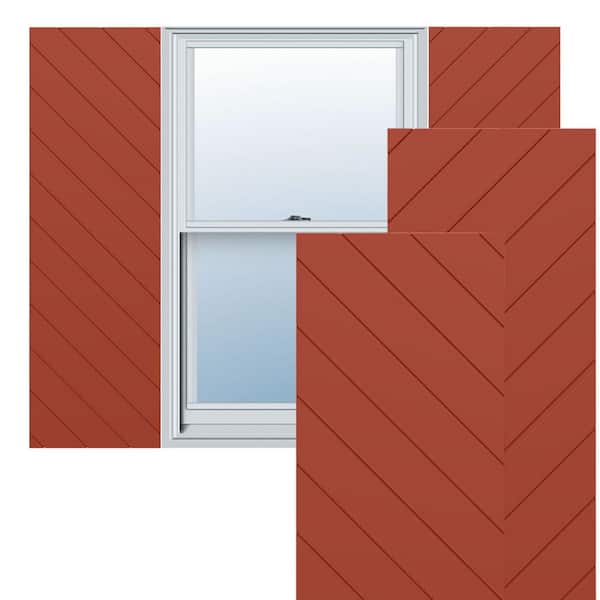 Ekena Millwork True Fit PVC 15 in. W x 47 in. H Vinyl Board and Batten Shutters Pair in Colorful Leaves
