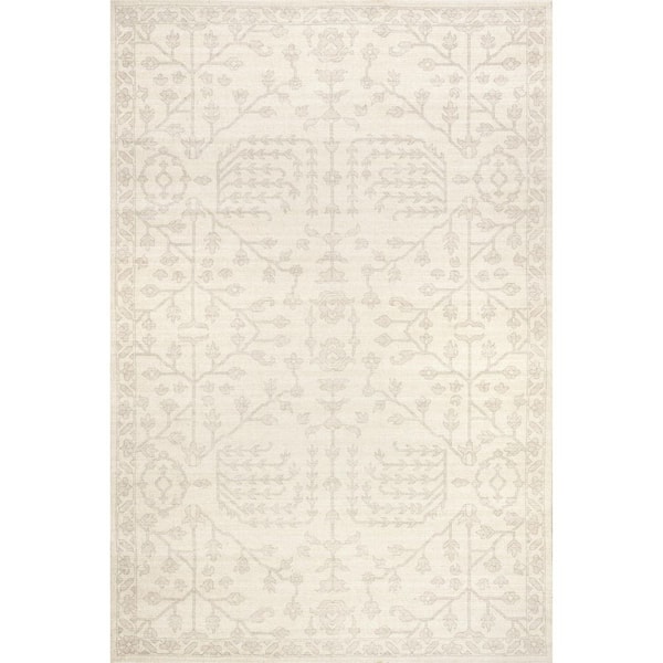 Gretel Wool Cotton Beige 8 ft. x 10 ft. Indoor/Outdoor Patio Area Rug
