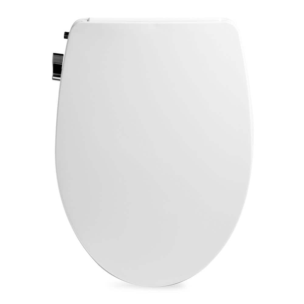 White Slim Zero Round Bidet Toilet Seat with Night Light