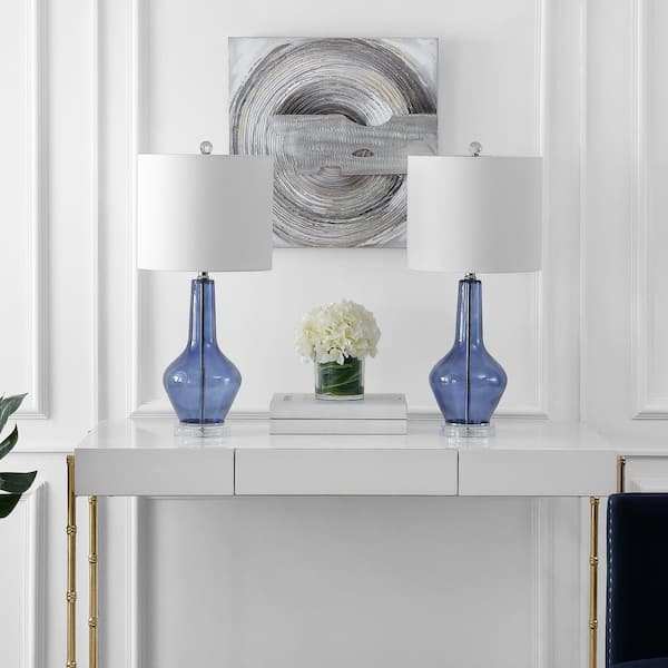 Velor 24 in. Blue Table Lamp