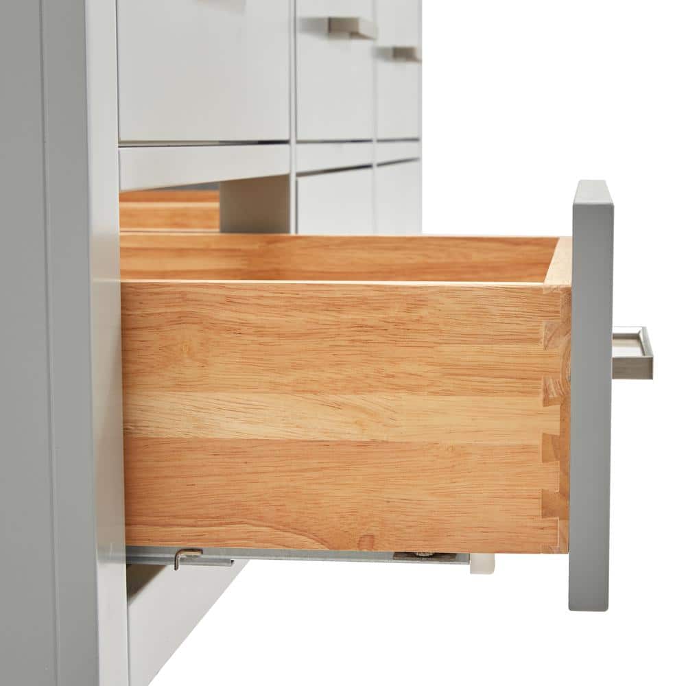 Hutton 61" Gray Wood Floating Vanity with White Quartz Top