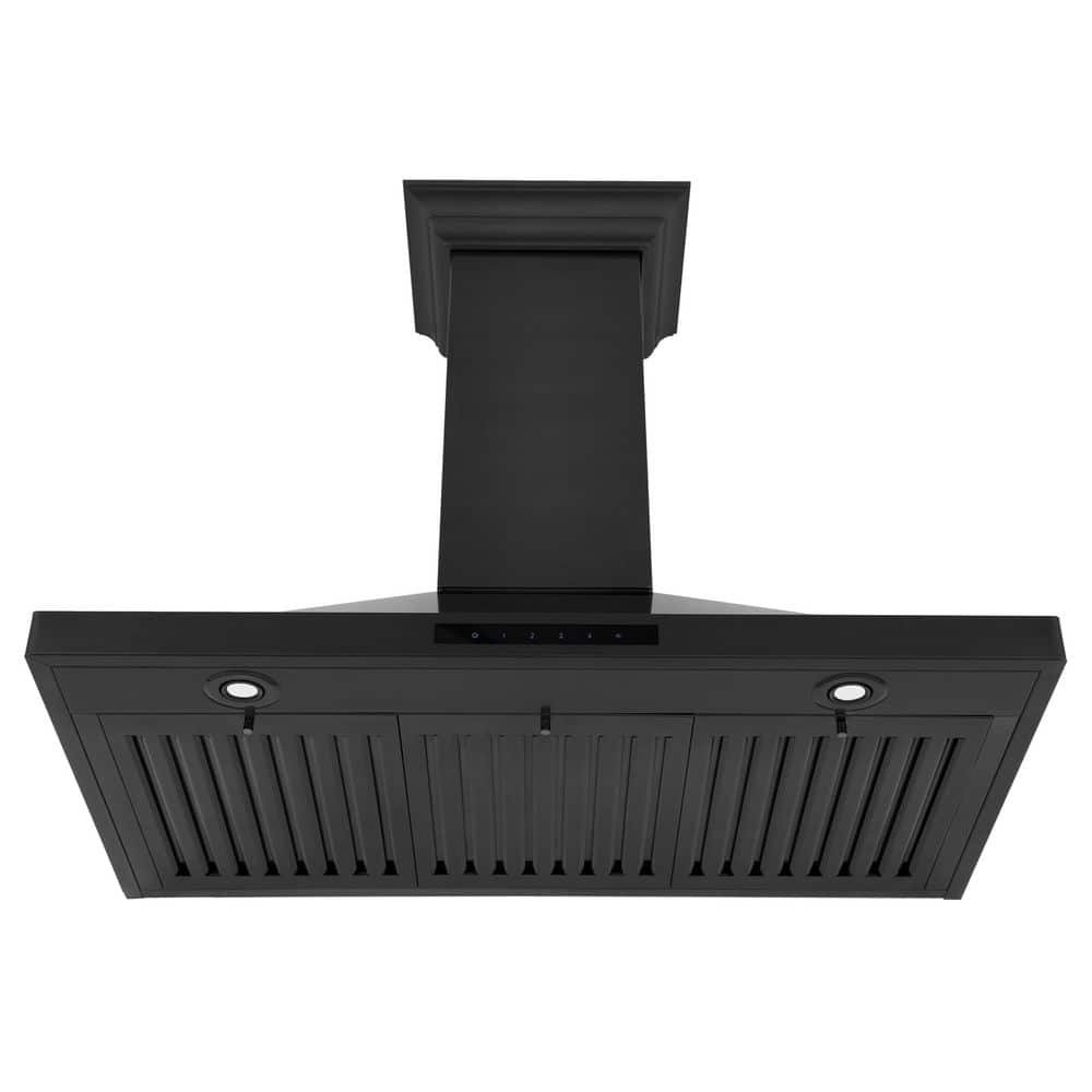 36" Black Stainless Steel Convertible Wall Mount Range Hood