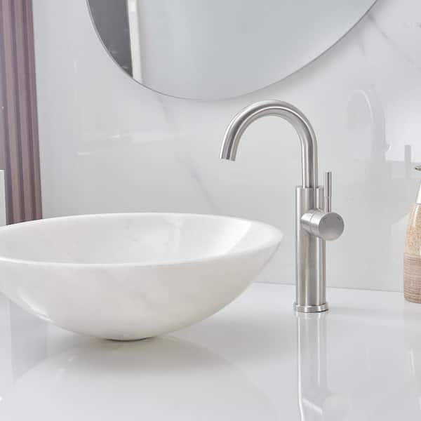 Single Hole Single Handle Bar Faucet With Swivel Spout in Brushed Nickel