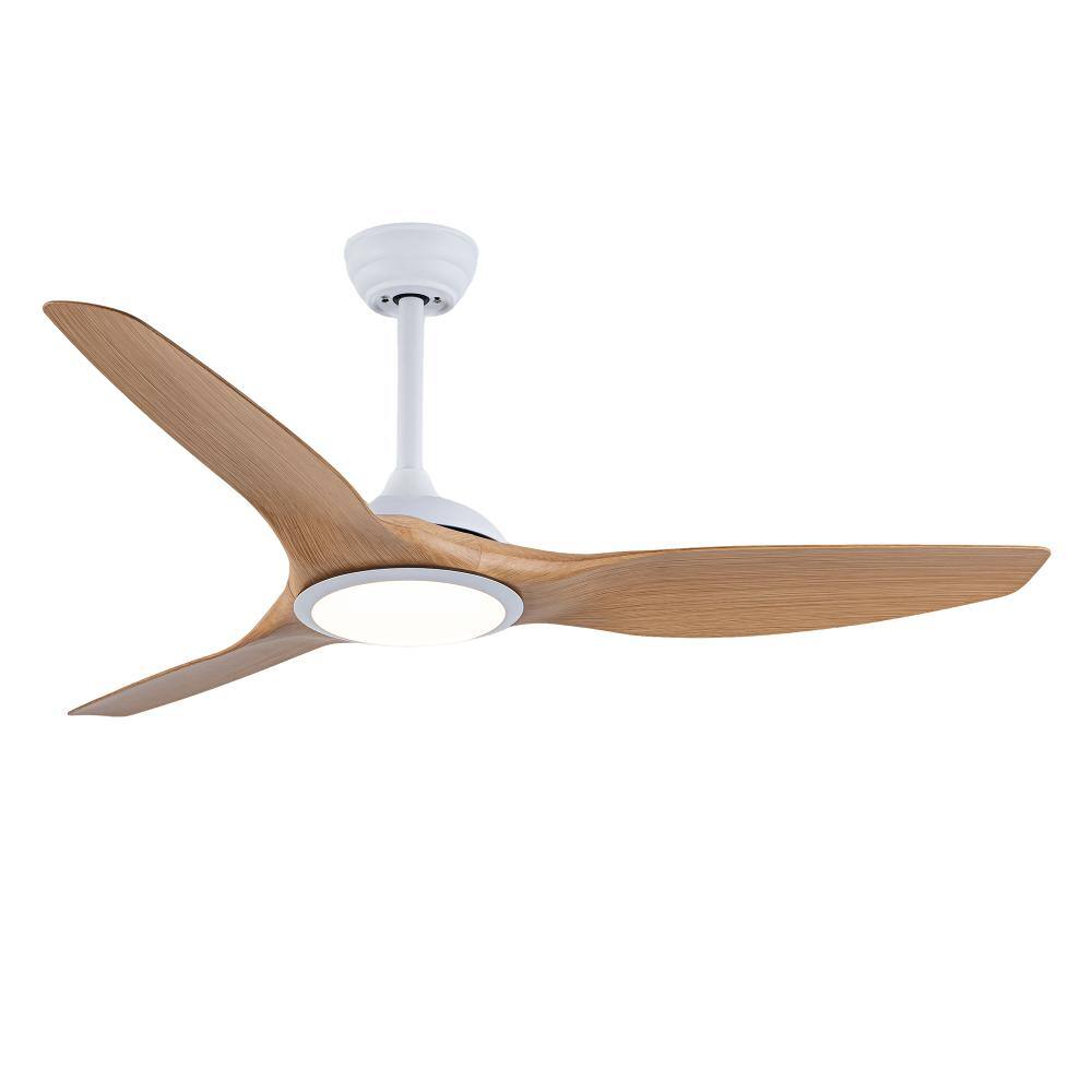 52 in. Natural Downrod Mount Standard Ceiling Fan with Adjust Height,LED Light and Remote Included price history on PriceWatchPro