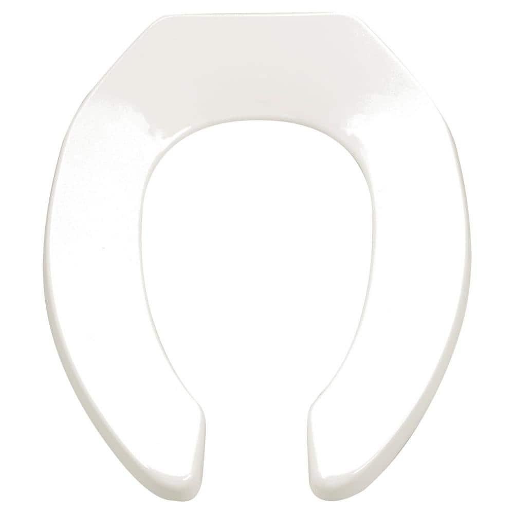 White Elongated Open Front Heavy-Duty Toilet Seat