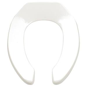 Commercial Elongated Open Front Toilet Seat Less Cover in White