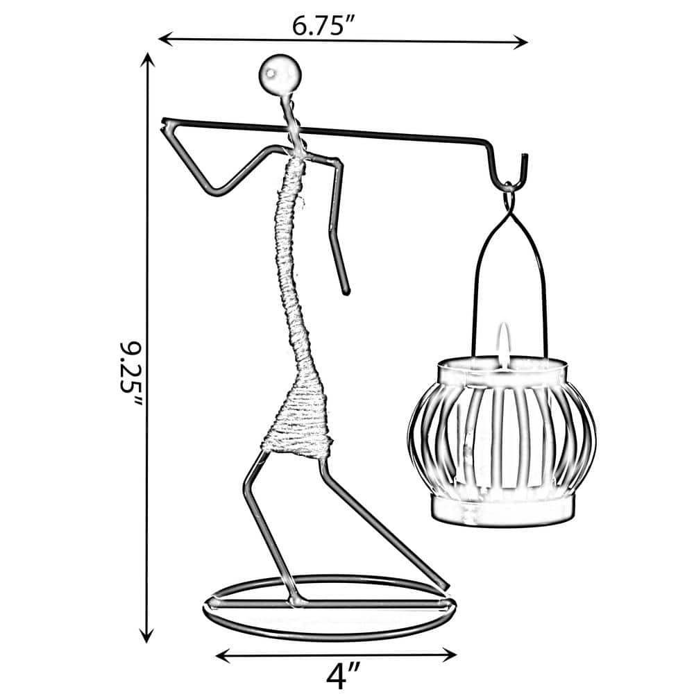Modern Elegance 10" Wire Tea Light Lantern in Black
