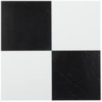 Tivoli Black and White 12 in. x 12 in. Peel and Stick Checkered Pattern Vinyl Tile (45 sq. ft./case)