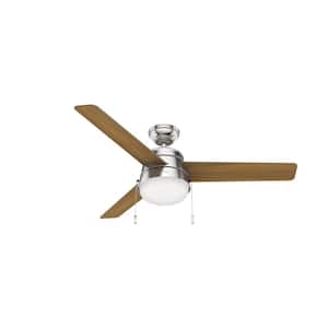 Aker 52 in. LED Indoor Brushed Nickel Ceiling Fan with Light Kit