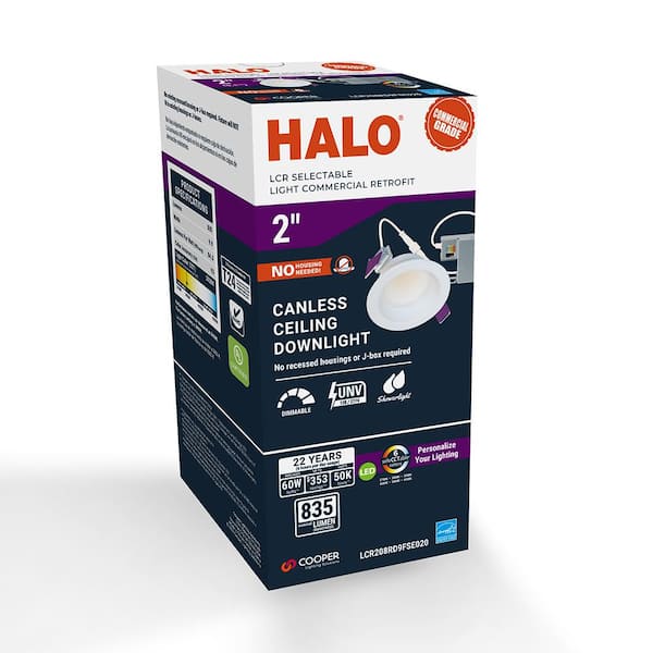 LCR2 2 in. Soft White Selectable CCT Integrated LED Recessed Light with Surface Mount White Trim Retrofit Module